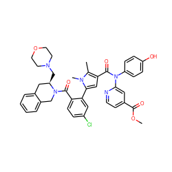 COC(=O)c1ccnc(N(C(=O)c2cc(-c3cc(Cl)ccc3C(=O)N3Cc4ccccc4C[C@H]3CN3CCOCC3)n(C)c2C)c2ccc(O)cc2)c1 ZINC000261126997