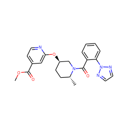 COC(=O)c1ccnc(O[C@@H]2CC[C@@H](C)N(C(=O)c3ccccc3-n3nccn3)C2)c1 ZINC000217029866