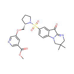 COC(=O)c1cncc(OC[C@@H]2CCCN2S(=O)(=O)c2ccc3c(c2)C(=O)C2=NCC(C)(C)CN23)c1 ZINC000038270627