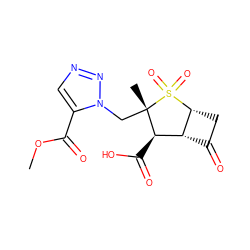 COC(=O)c1cnnn1C[C@@]1(C)[C@H](C(=O)O)[C@H]2C(=O)C[C@H]2S1(=O)=O ZINC000029230848