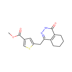 COC(=O)c1csc(Cc2n[nH]c(=O)c3c2CCCC3)c1 ZINC000167687029