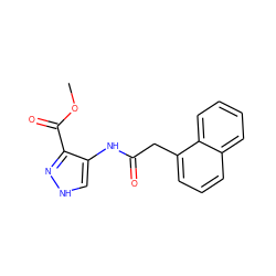 COC(=O)c1n[nH]cc1NC(=O)Cc1cccc2ccccc12 ZINC000064559017