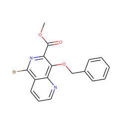 COC(=O)c1nc(Br)c2cccnc2c1OCc1ccccc1 ZINC000096168498