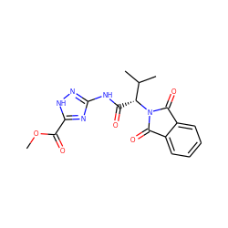 COC(=O)c1nc(NC(=O)[C@H](C(C)C)N2C(=O)c3ccccc3C2=O)n[nH]1 ZINC000000945066