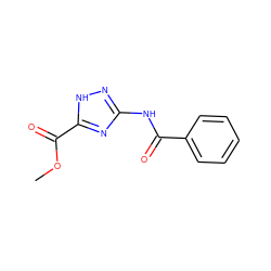 COC(=O)c1nc(NC(=O)c2ccccc2)n[nH]1 ZINC000012602627