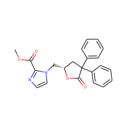 COC(=O)c1nccn1C[C@@H]1CC(c2ccccc2)(c2ccccc2)C(=O)O1 ZINC000013651128