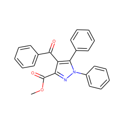 COC(=O)c1nn(-c2ccccc2)c(-c2ccccc2)c1C(=O)c1ccccc1 ZINC000000715537