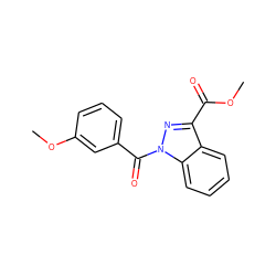 COC(=O)c1nn(C(=O)c2cccc(OC)c2)c2ccccc12 ZINC000072175445