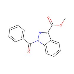 COC(=O)c1nn(C(=O)c2ccccc2)c2ccccc12 ZINC000072177654