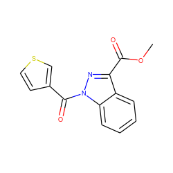 COC(=O)c1nn(C(=O)c2ccsc2)c2ccccc12 ZINC000072176206