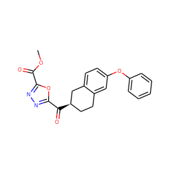 COC(=O)c1nnc(C(=O)[C@@H]2CCc3cc(Oc4ccccc4)ccc3C2)o1 ZINC000071318380