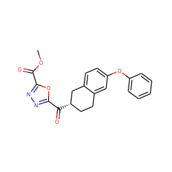 COC(=O)c1nnc(C(=O)[C@H]2CCc3cc(Oc4ccccc4)ccc3C2)o1 ZINC000071319179