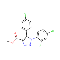 COC(=O)c1nnn(-c2ccc(Cl)cc2Cl)c1-c1ccc(Cl)cc1 ZINC000040933416