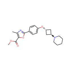 COC(=O)c1oc(-c2ccc(O[C@H]3C[C@H](N4CCCCC4)C3)cc2)nc1C ZINC000299849315