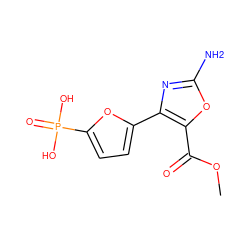 COC(=O)c1oc(N)nc1-c1ccc(P(=O)(O)O)o1 ZINC000169321433