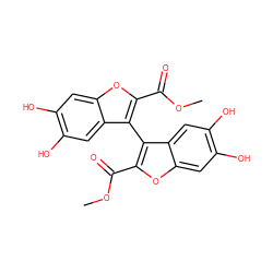 COC(=O)c1oc2cc(O)c(O)cc2c1-c1c(C(=O)OC)oc2cc(O)c(O)cc12 ZINC000014725636