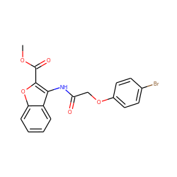 COC(=O)c1oc2ccccc2c1NC(=O)COc1ccc(Br)cc1 ZINC000064503383