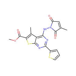 COC(=O)c1sc2nc(-c3cccs3)nc(NN3C(=O)C=C(C)C3=O)c2c1C ZINC000138824450