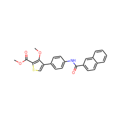 COC(=O)c1scc(-c2ccc(NC(=O)c3ccc4ccccc4c3)cc2)c1OC ZINC001772642140