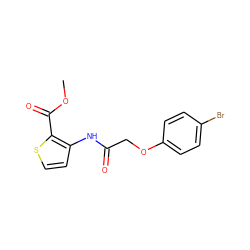 COC(=O)c1sccc1NC(=O)COc1ccc(Br)cc1 ZINC000015606517