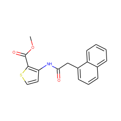 COC(=O)c1sccc1NC(=O)Cc1cccc2ccccc12 ZINC000013000352