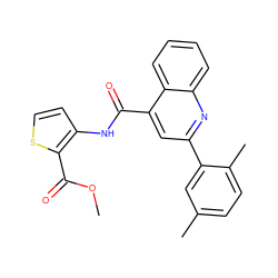 COC(=O)c1sccc1NC(=O)c1cc(-c2cc(C)ccc2C)nc2ccccc12 ZINC000000673450