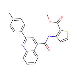 COC(=O)c1sccc1NC(=O)c1cc(-c2ccc(C)cc2)nc2ccccc12 ZINC000000668466