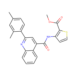 COC(=O)c1sccc1NC(=O)c1cc(-c2ccc(C)cc2C)nc2ccccc12 ZINC000000669534