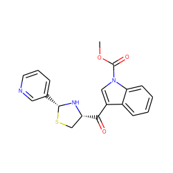 COC(=O)n1cc(C(=O)[C@@H]2CS[C@H](c3cccnc3)N2)c2ccccc21 ZINC000036331837