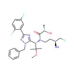 COC(C)(C)[C@H](c1nc(-c2cc(F)ccc2F)nn1Cc1ccccc1)N(CC[C@H](N)CF)C(=O)[C@H](C)O ZINC000144555451