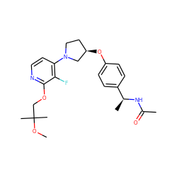 COC(C)(C)COc1nccc(N2CC[C@@H](Oc3ccc([C@H](C)NC(C)=O)cc3)C2)c1F ZINC000169709867