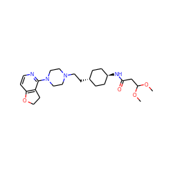 COC(CC(=O)N[C@H]1CC[C@H](CCN2CCN(c3nccc4c3CCO4)CC2)CC1)OC ZINC000261075880