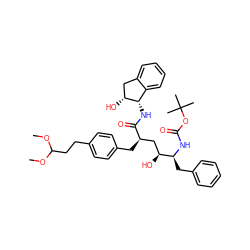 COC(CCc1ccc(C[C@H](C[C@H](O)[C@H](Cc2ccccc2)NC(=O)OC(C)(C)C)C(=O)N[C@H]2c3ccccc3C[C@H]2O)cc1)OC ZINC000029461986