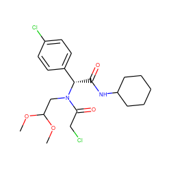 COC(CN(C(=O)CCl)[C@@H](C(=O)NC1CCCCC1)c1ccc(Cl)cc1)OC ZINC000008682982