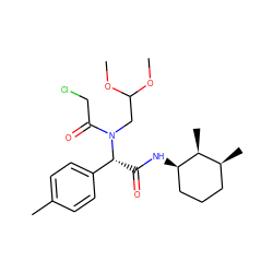 COC(CN(C(=O)CCl)[C@H](C(=O)N[C@@H]1CCC[C@H](C)[C@@H]1C)c1ccc(C)cc1)OC ZINC000008683001