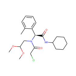 COC(CN(C(=O)CCl)[C@H](C(=O)NC1CCCCC1)c1ccccc1C)OC ZINC000004672286