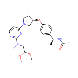 COC(CN(C)c1nccc(N2CC[C@@H](Oc3ccc([C@H](C)NC(C)=O)cc3)C2)n1)OC ZINC000261126339