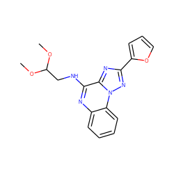 COC(CNc1nc2ccccc2n2nc(-c3ccco3)nc12)OC ZINC000029124084