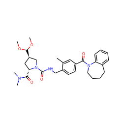 COC(OC)[C@@H]1C[C@@H](C(=O)N(C)C)N(C(=O)NCc2ccc(C(=O)N3CCCCc4ccccc43)cc2C)C1 ZINC000040401123