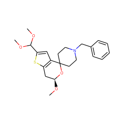 COC(OC)c1cc2c(s1)C[C@H](OC)OC21CCN(Cc2ccccc2)CC1 ZINC000053294050