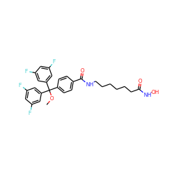 COC(c1ccc(C(=O)NCCCCCCC(=O)NO)cc1)(c1cc(F)cc(F)c1)c1cc(F)cc(F)c1 ZINC000118356363