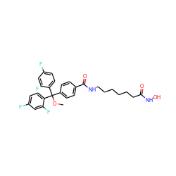 COC(c1ccc(C(=O)NCCCCCCC(=O)NO)cc1)(c1ccc(F)cc1F)c1ccc(F)cc1F ZINC000118363773