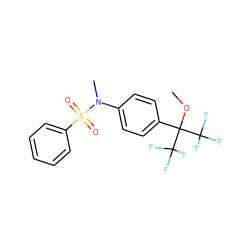 COC(c1ccc(N(C)S(=O)(=O)c2ccccc2)cc1)(C(F)(F)F)C(F)(F)F ZINC000028572564