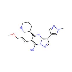 COC/C=C/c1c([C@@H]2CCCNC2)nc2c(-c3cnn(C)c3)cnn2c1N ZINC000060327800