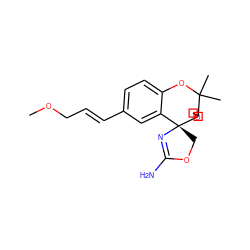 COC/C=C/c1ccc2c(c1)[C@]1(COC(N)=N1)C1(COC1)C(C)(C)O2 ZINC000220720653