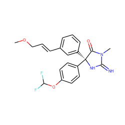 COC/C=C/c1cccc([C@@]2(c3ccc(OC(F)F)cc3)NC(=N)N(C)C2=O)c1 ZINC000035269347