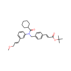 COC/C=C/c1cccc(N(Cc2ccc(/C=C/C(=O)OC(C)(C)C)cc2)C(=O)C2CCCCC2)c1 ZINC000028474993