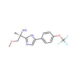 COC[C@@](C)(N)c1ncc(-c2ccc(OC(F)(F)F)cc2)[nH]1 ZINC001772601687