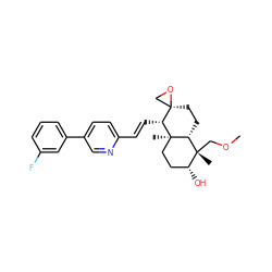 COC[C@@]1(C)[C@H]2CC[C@@]3(CO3)[C@@H](/C=C/c3ccc(-c4cccc(F)c4)cn3)[C@]2(C)CC[C@H]1O ZINC001772594222