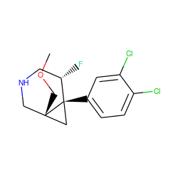 COC[C@@]12CNC[C@H](F)[C@]1(c1ccc(Cl)c(Cl)c1)C2 ZINC000068248044